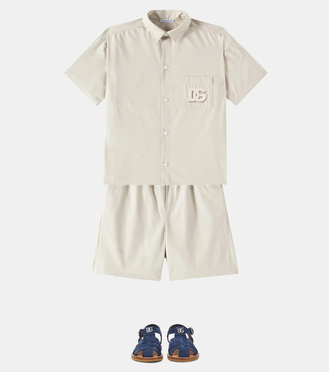 Dolce&Gabbana Kids - شورت من نسيج الغبردين المخلوط بالقطن