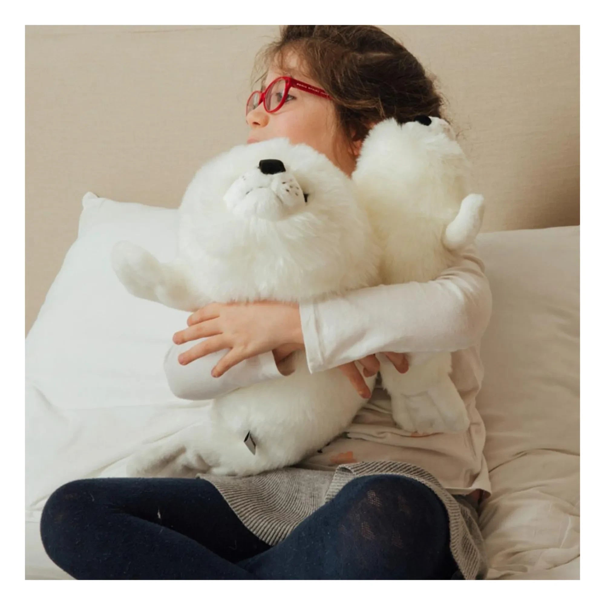 La Pelucherie - Arsène Seal Cuddly Toy | White