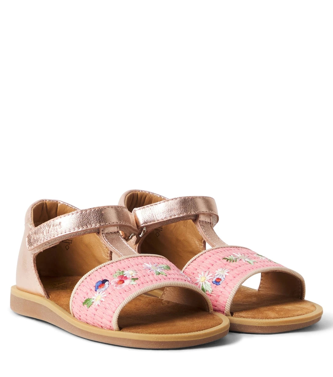 Pom d'Api - Poppy Air Natur raffia-trimmed leather sandals