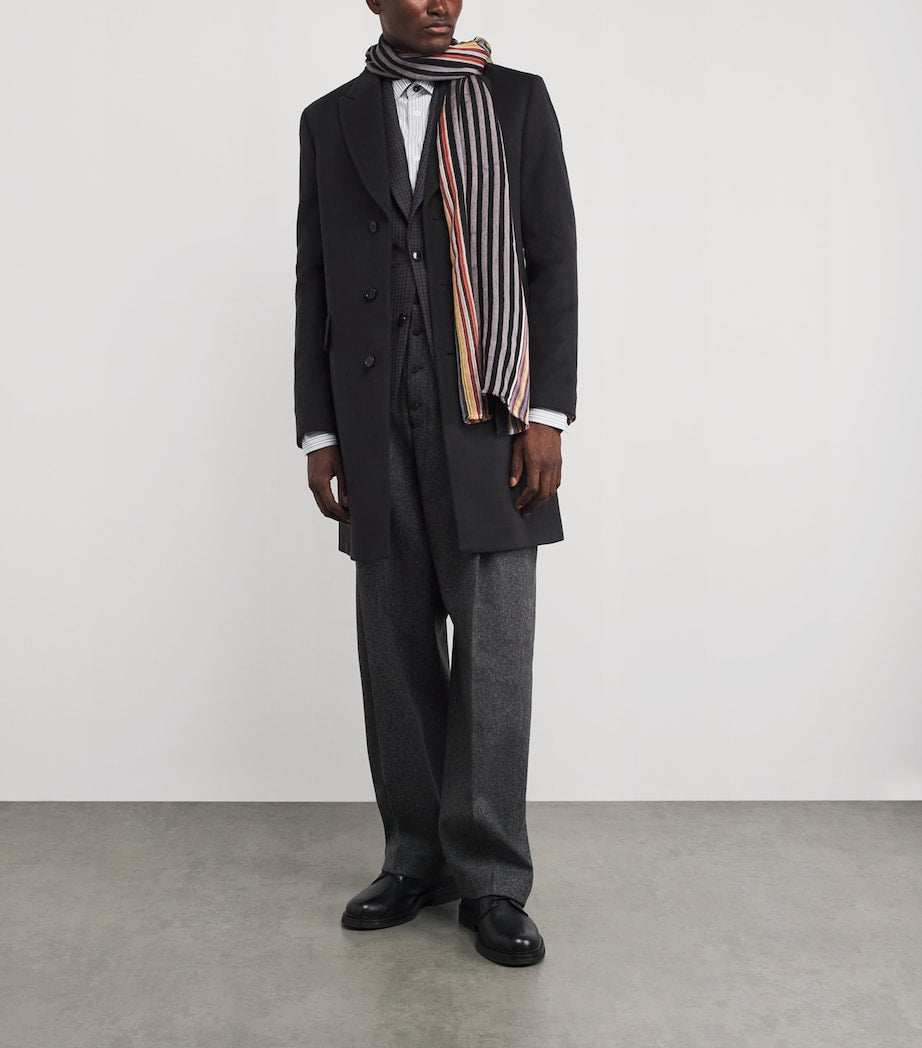 Paul Smith Blue Wool-Cashmere Overcoat