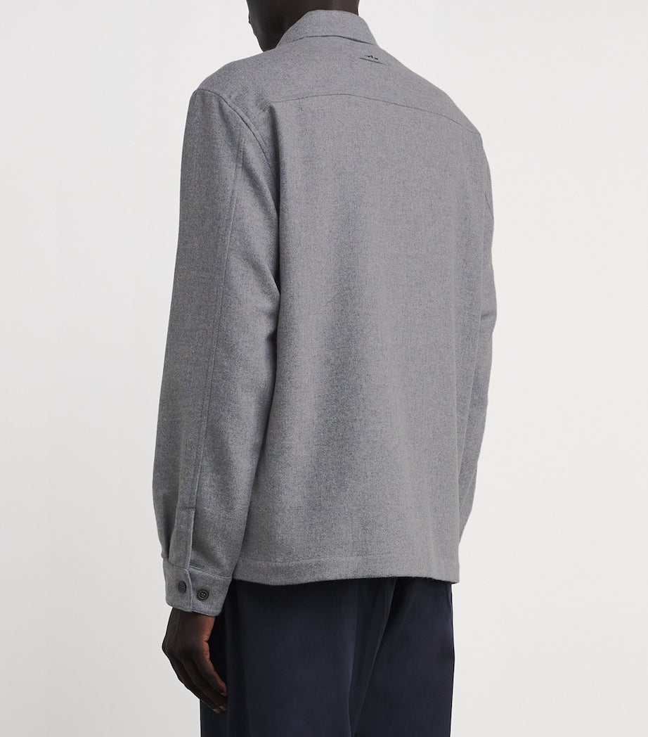 Paul & Shark Grey Wool-Cashmere Overshirt