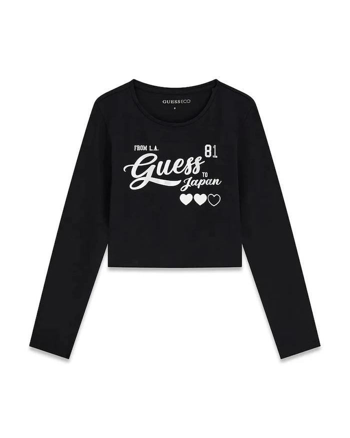 Guess uzun kollu pamuklu çocuk bluzu