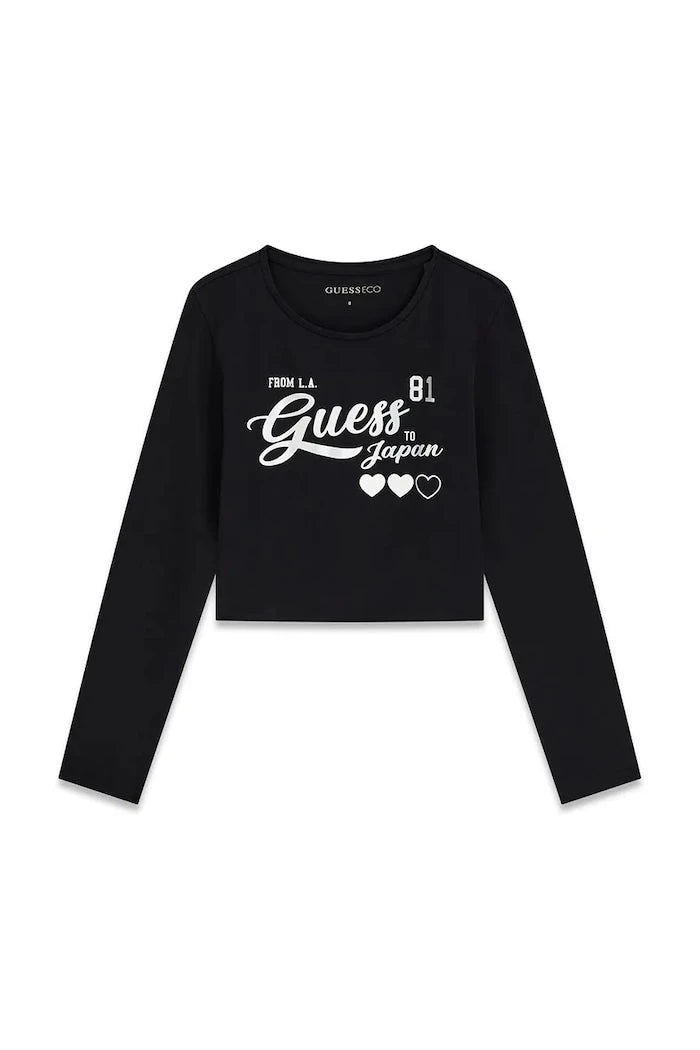 Guess uzun kollu pamuklu çocuk bluzu
