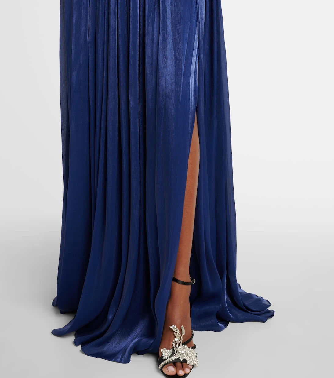 Costarellos - Ruched halterneck georgette gown