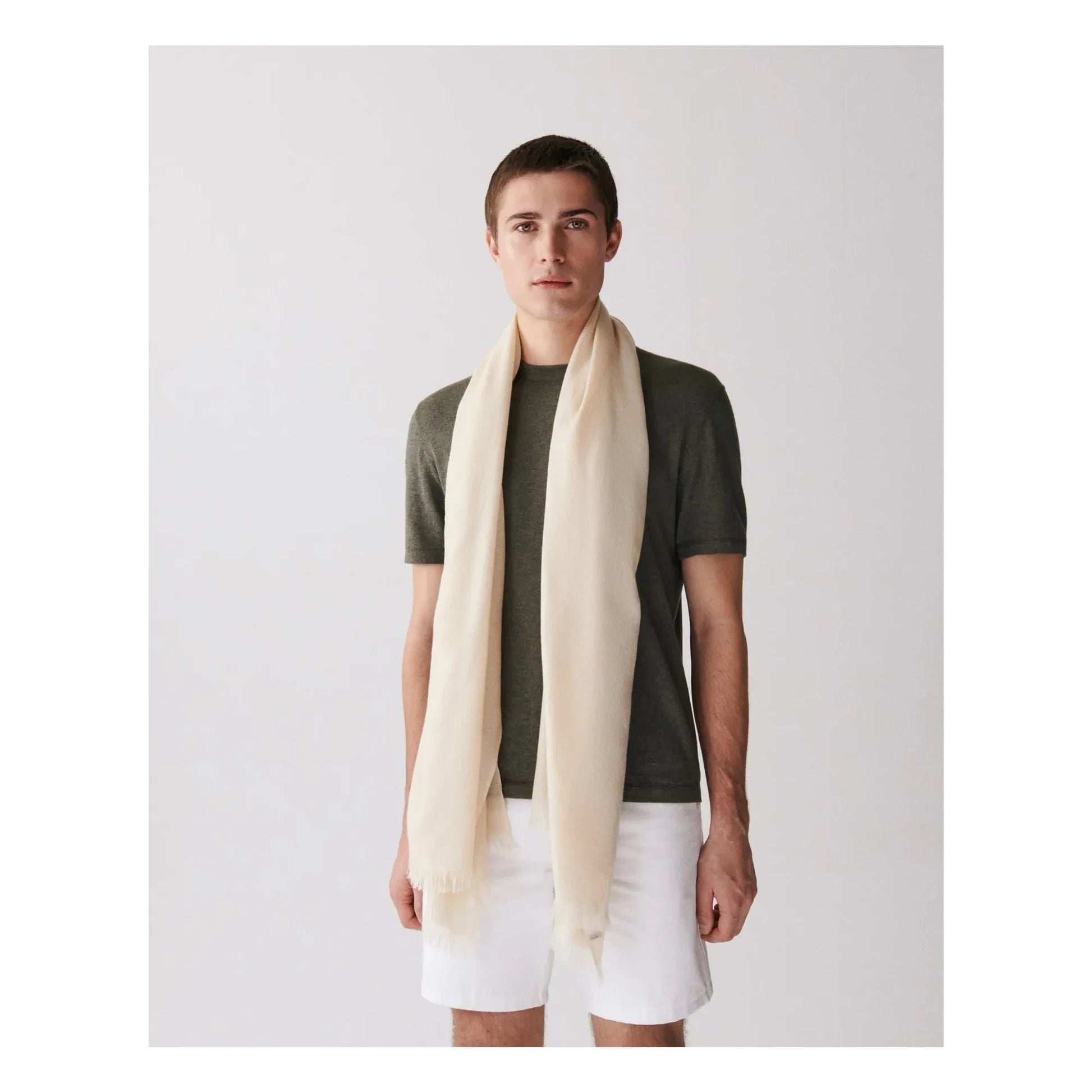 Bompard - Cashmere voile stole | Oats