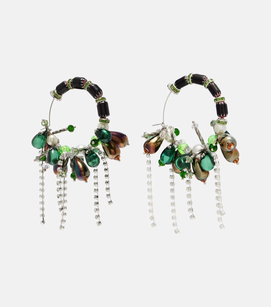 Dries Van Noten - Embellished hoop earrings