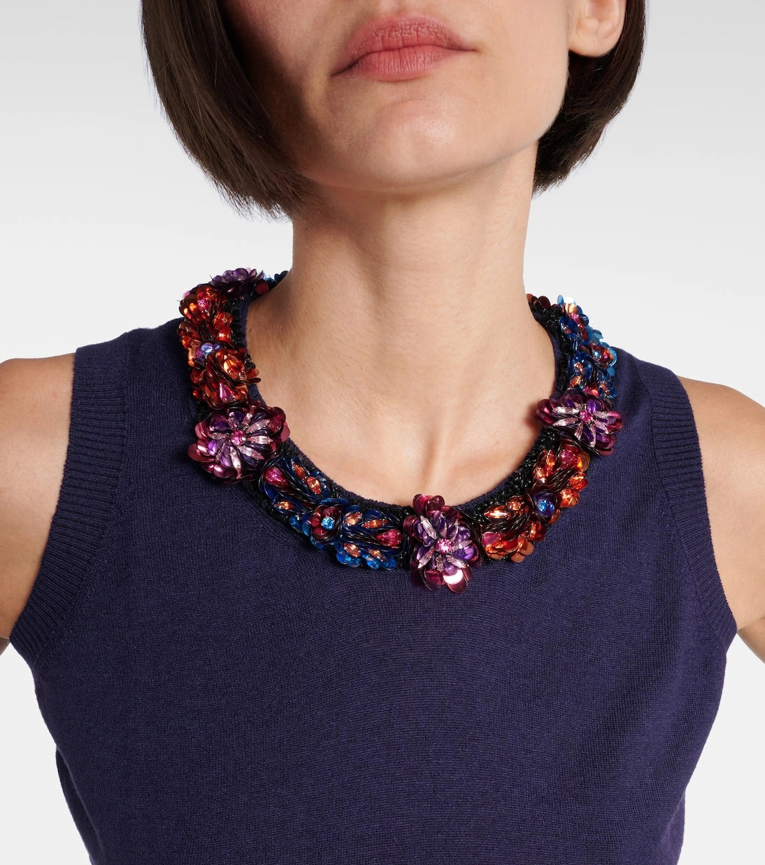 Etro - Embellished silk and cashmere top