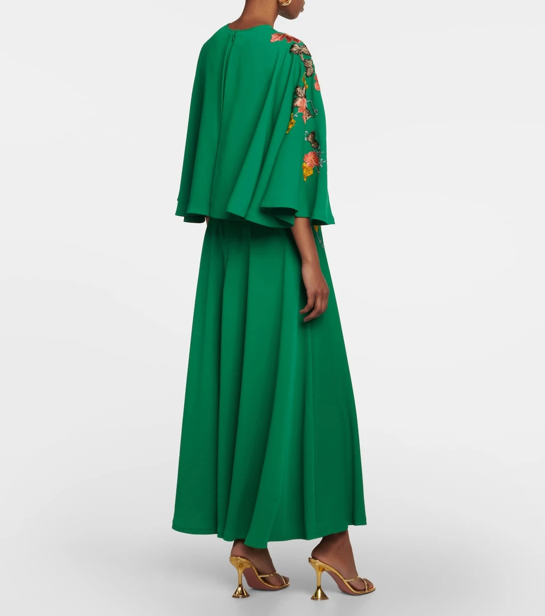 Costarellos - Zinnia embroidered cape maxi dress