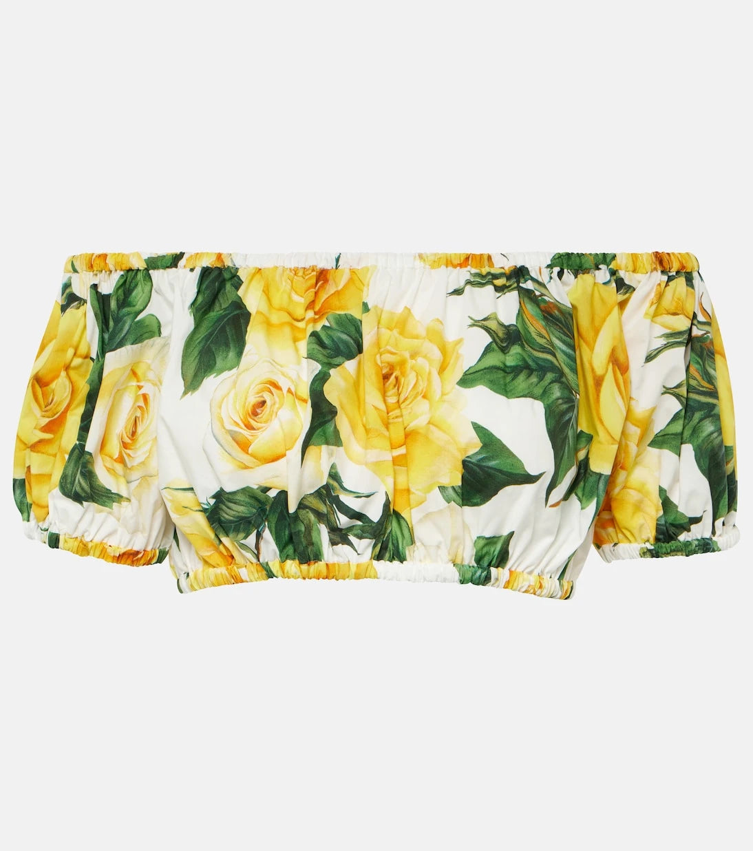 Dolce&Gabbana - Floral off-shoulder cotton crop top