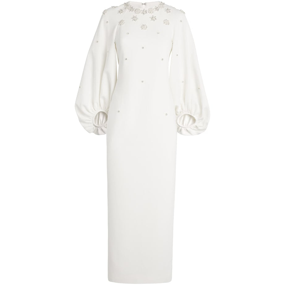 Huishan Zhang Crystal Sondra Maxi Dress WHITE