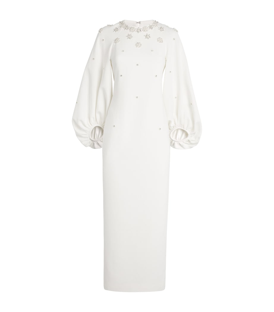 Huishan Zhang Crystal Sondra Maxi Dress WHITE