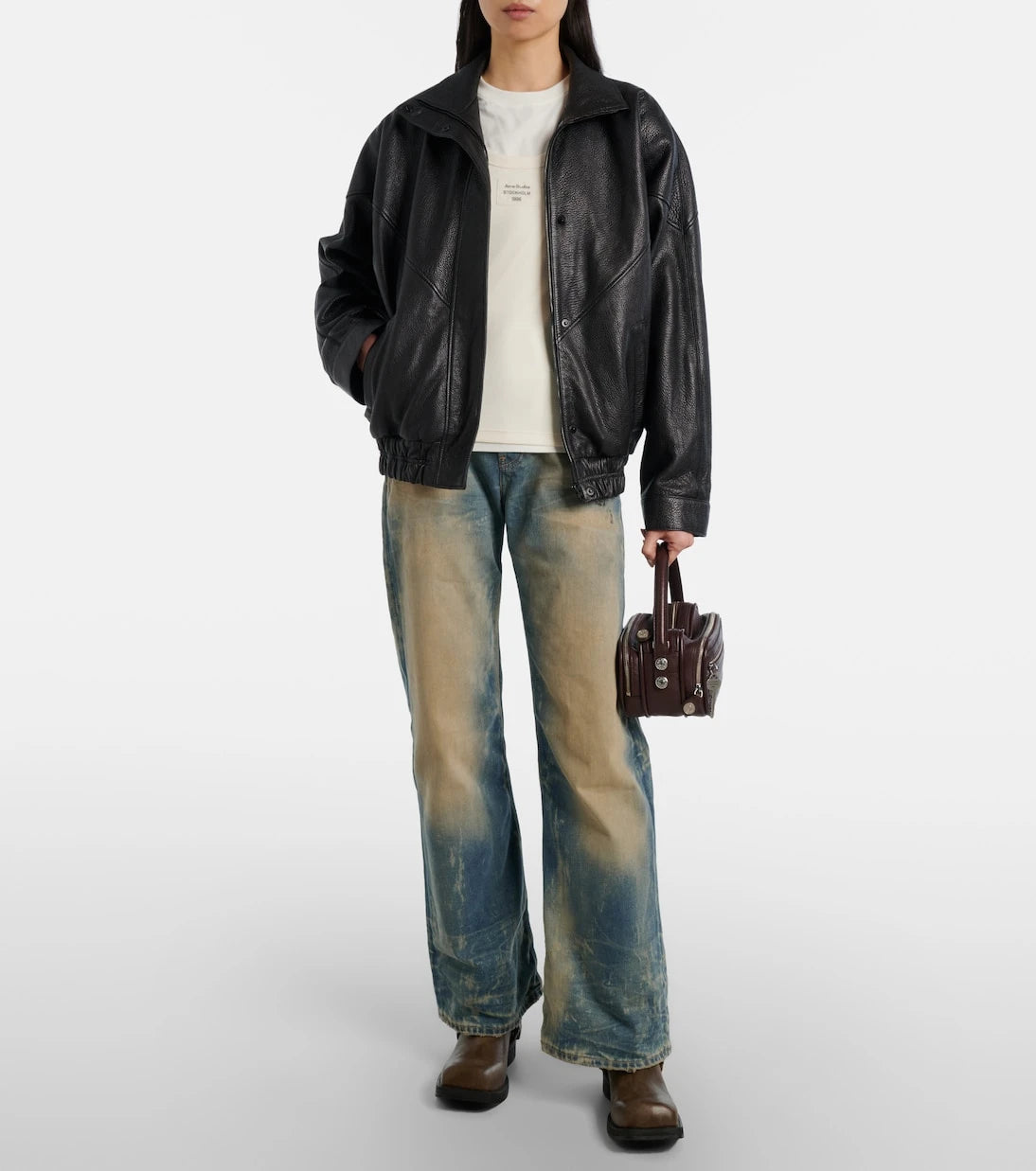 Acne Studios - Layered logo cotton-blend T-shirt
