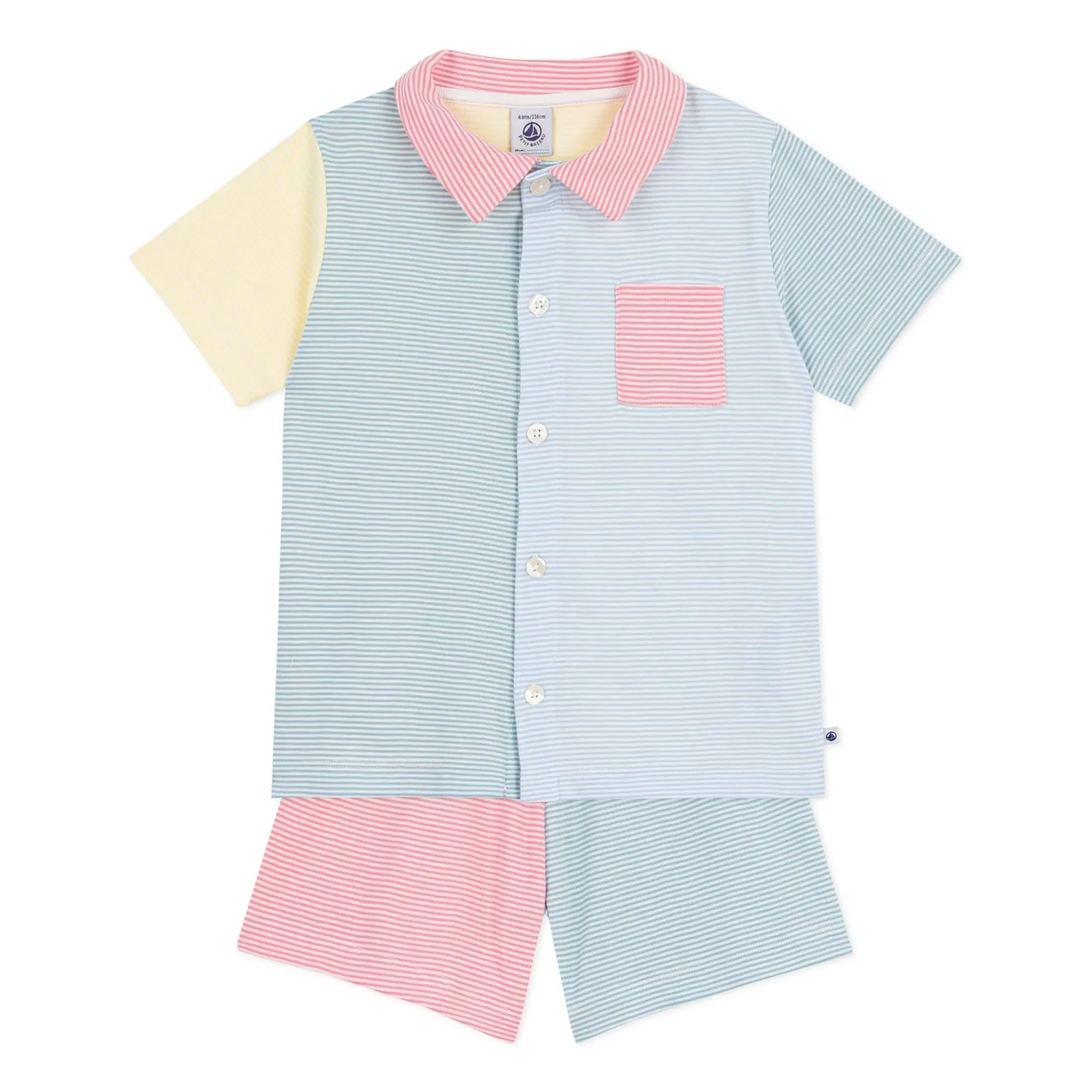 Petit Bateau - Pyjama Short Colorblock Milleraies | Blue