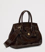 Brown Alligator Leather Ricky 27 Top-Handle Bag