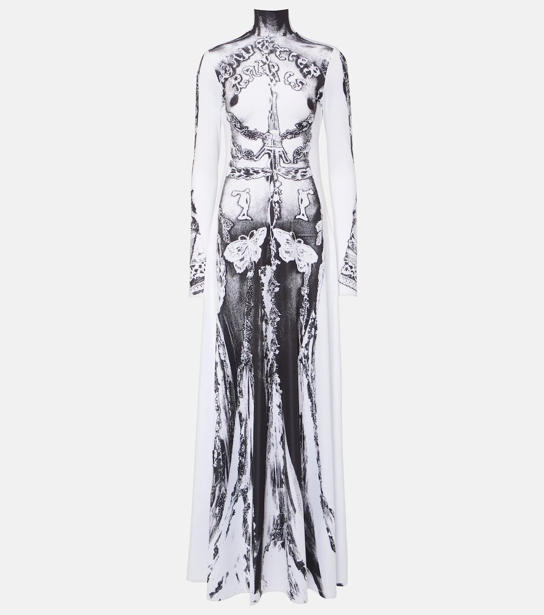 Jean Paul Gaultier - Dentelle Trompe l'oeil jersey gown