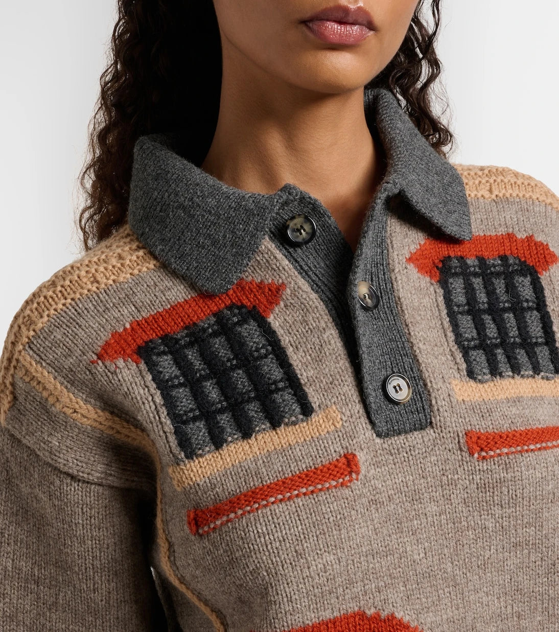 JW Anderson - Wool intarsia jacquard polo sweater