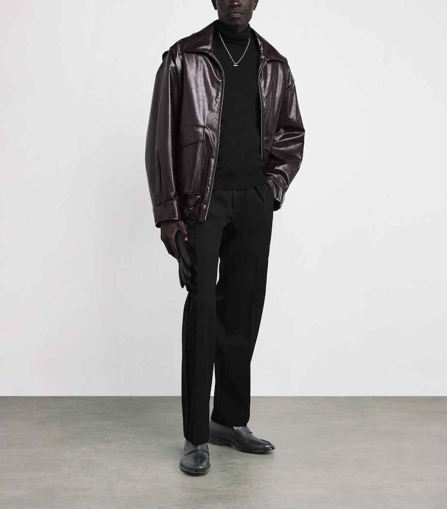 Leather Debossed Logo Loafers