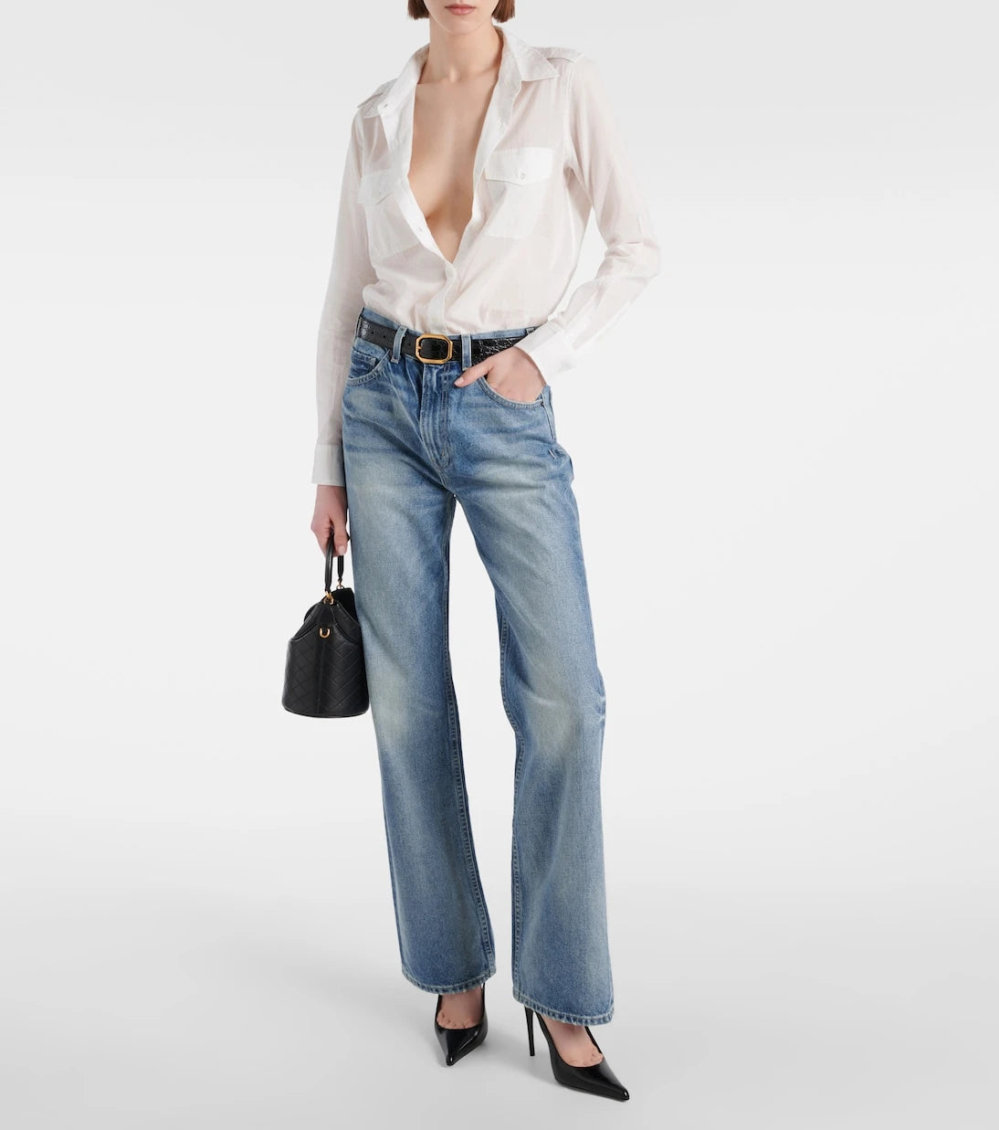 Nili Lotan - Mitchell low-rise wide-leg jeans