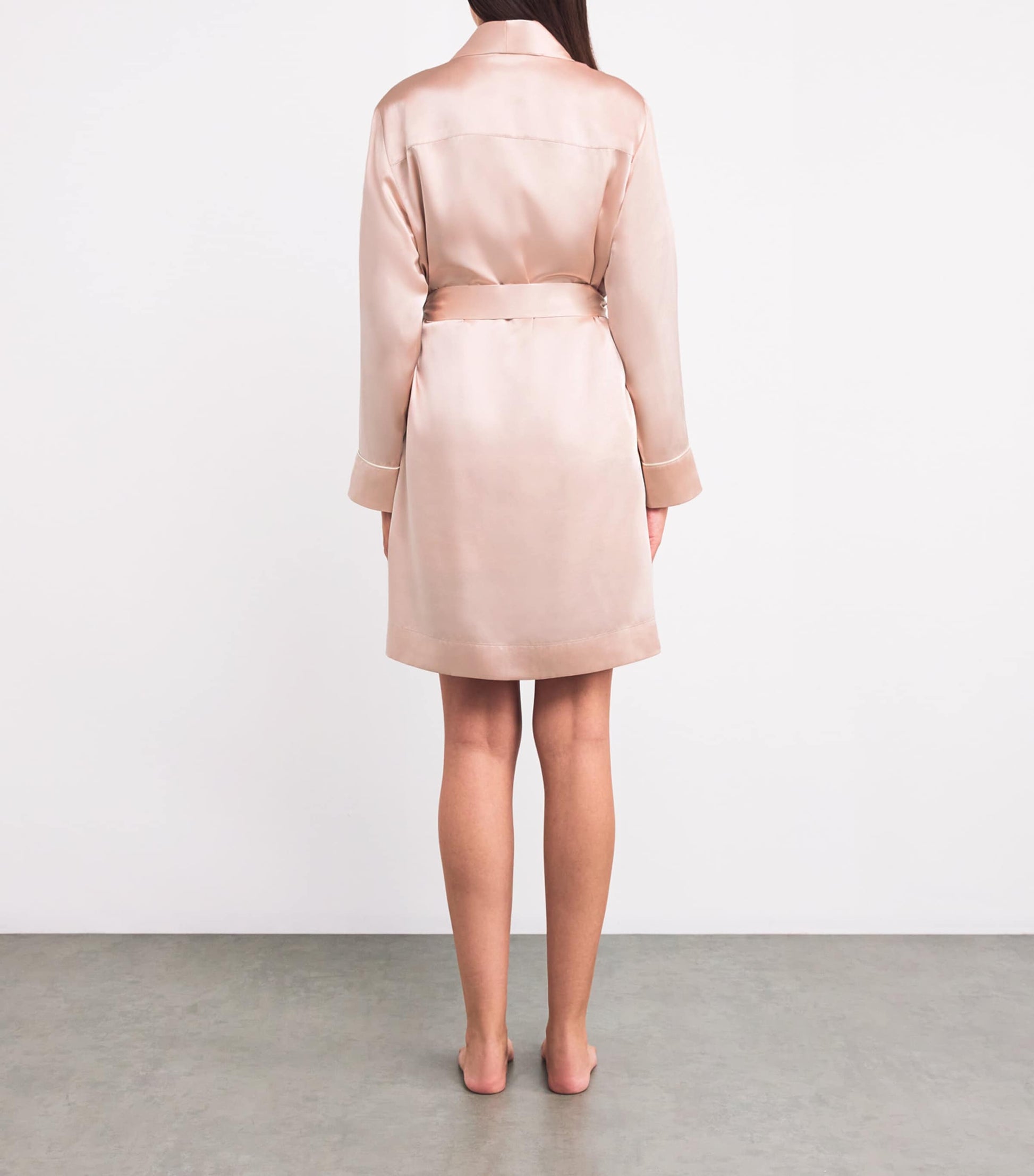 Pink Silk Short Robe