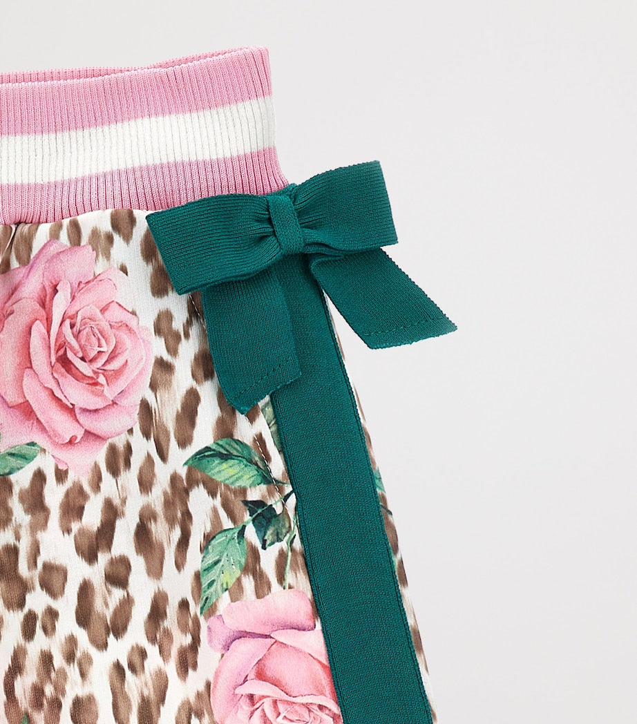 Monnalisa Leopard Rose Wide-Leg Sweatpants (2-12 Years)