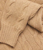 Ralph Lauren Purple Label Beige Cashmere Cable-Knit Sweater