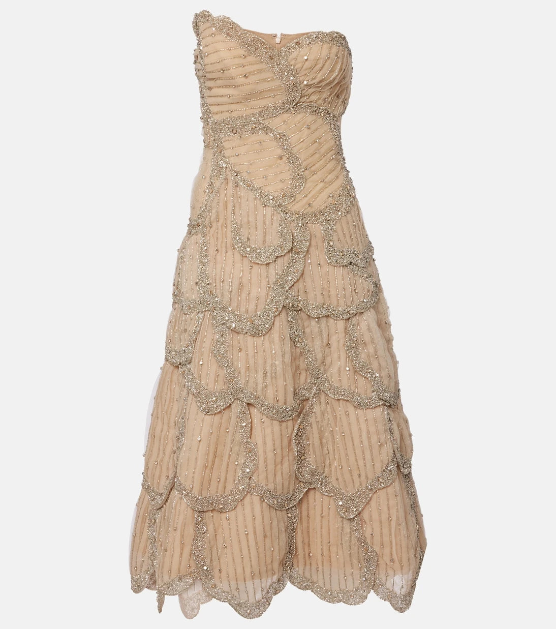 Costarellos - Sylvie embellished georgette cocktail dress