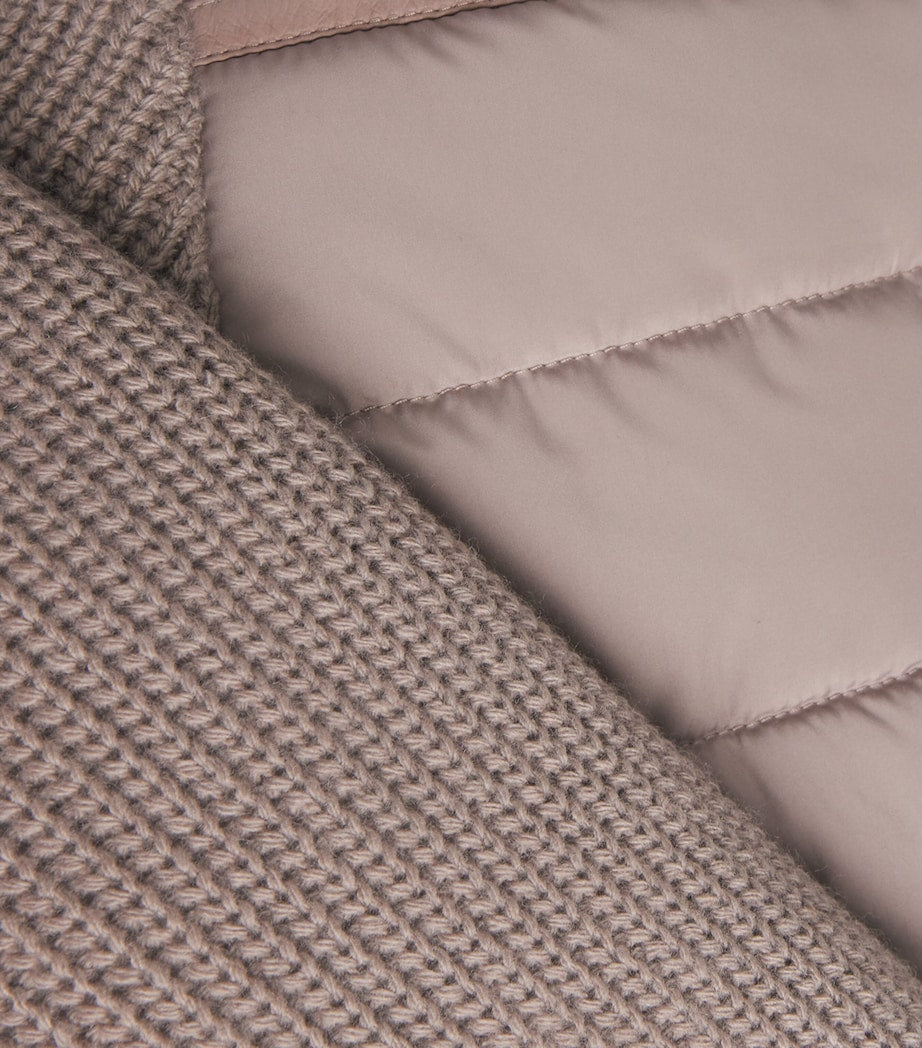 Corneliani Beige Shearling-Trim Padded Jacket