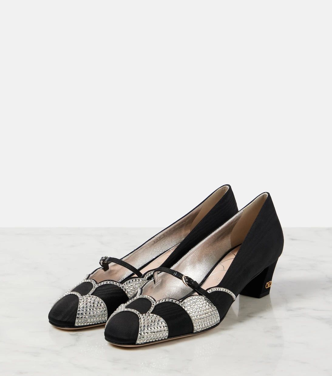 Valentino Garavani - Bowow 45 embellished moiré pumps