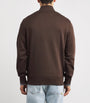 Fred Perry Brown Cotton Quarter-Zip Sweatshirt