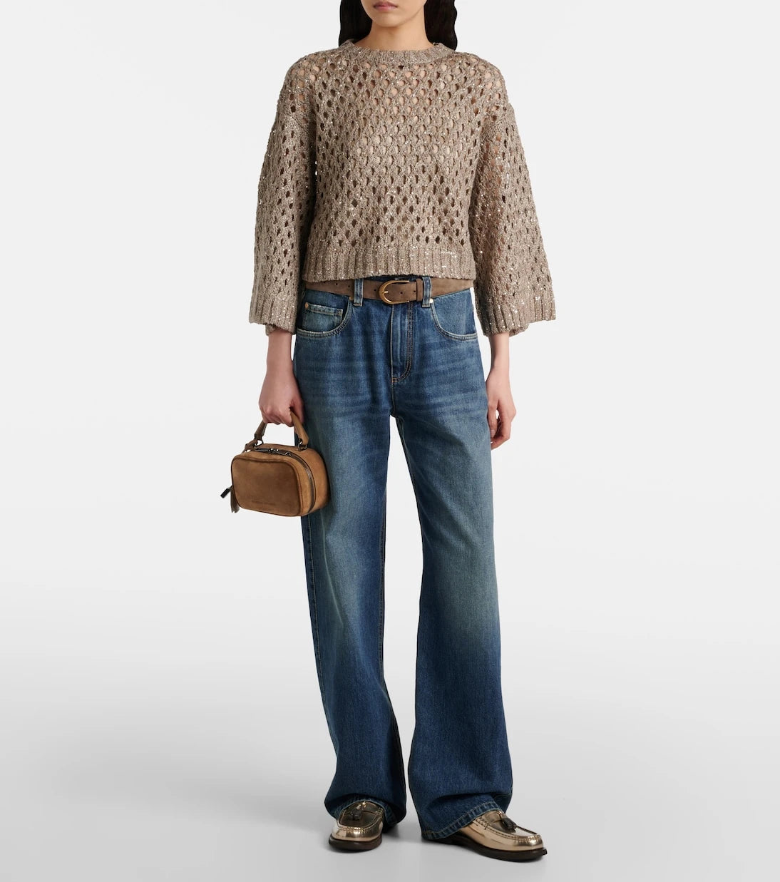 Brunello Cucinelli - جينز بقصّة مستقيمة وخصر منخفض