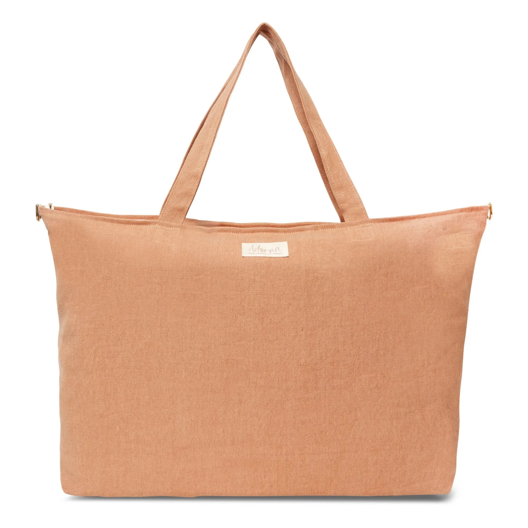 Adorna - Caroline Linen Weekend Bag | Terracotta