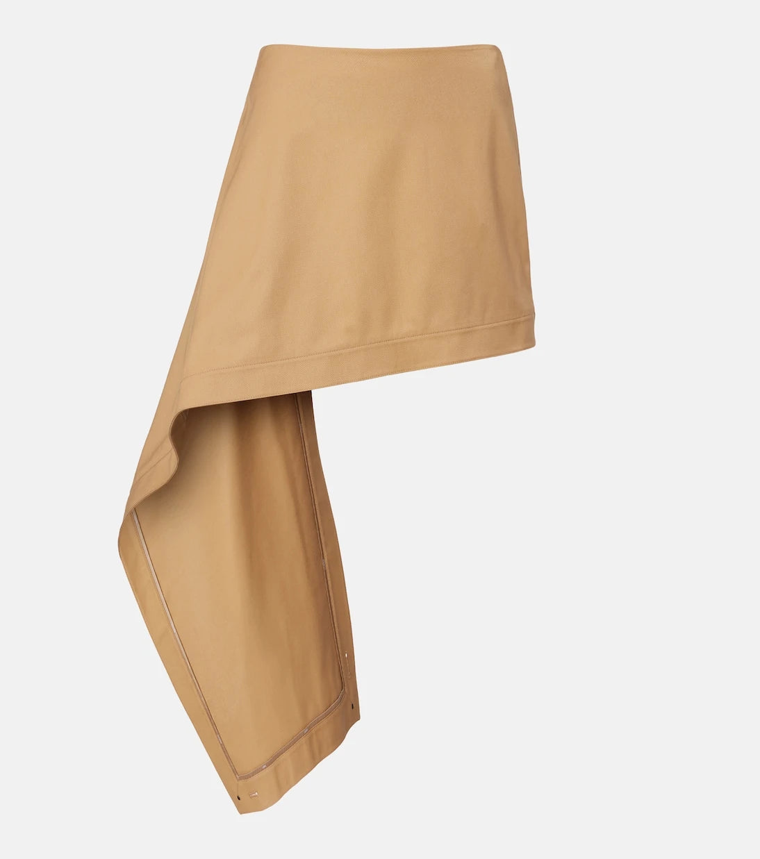Loewe - Asymmetric silk-trimmed cotton miniskirt