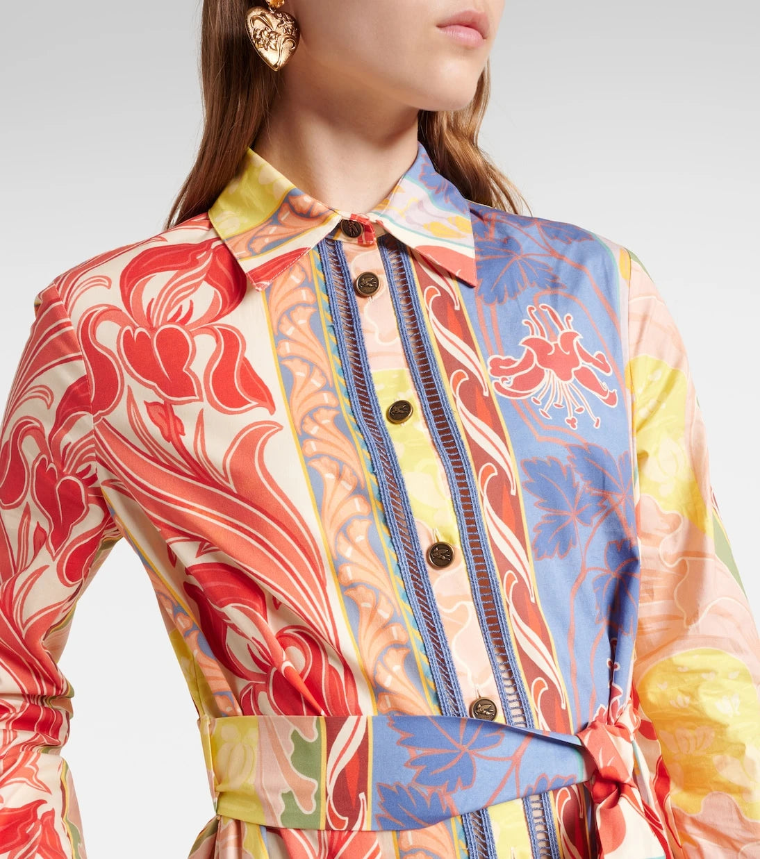 Etro - Printed cotton-blend shirt dress