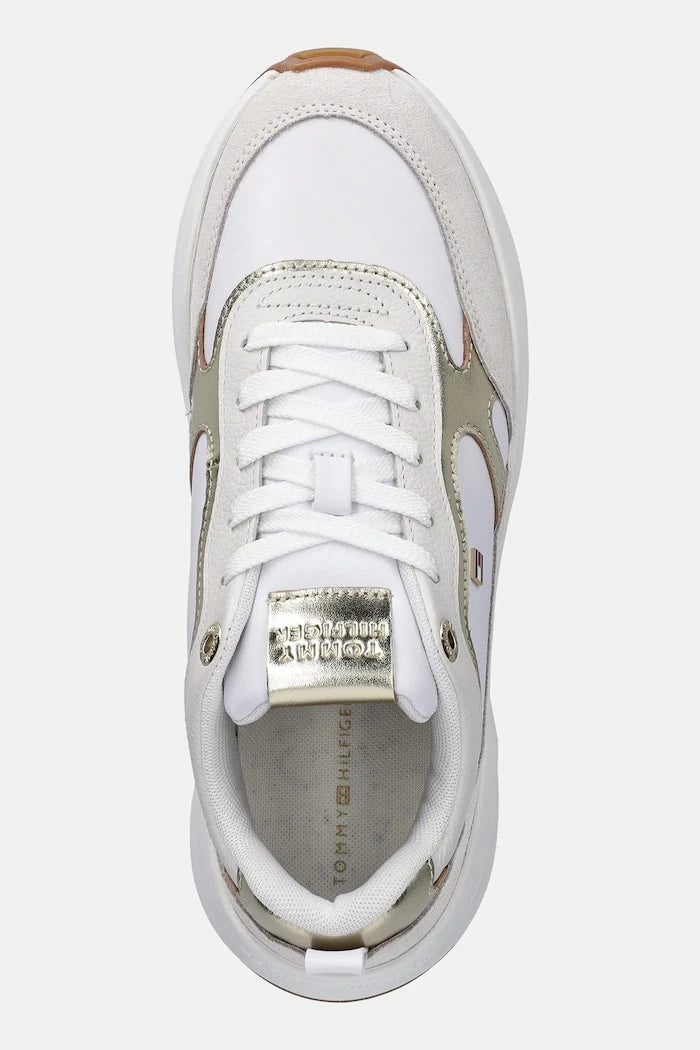 Кожени маратонки Tommy Hilfiger TH CHUNKY RUNNER METALLIC