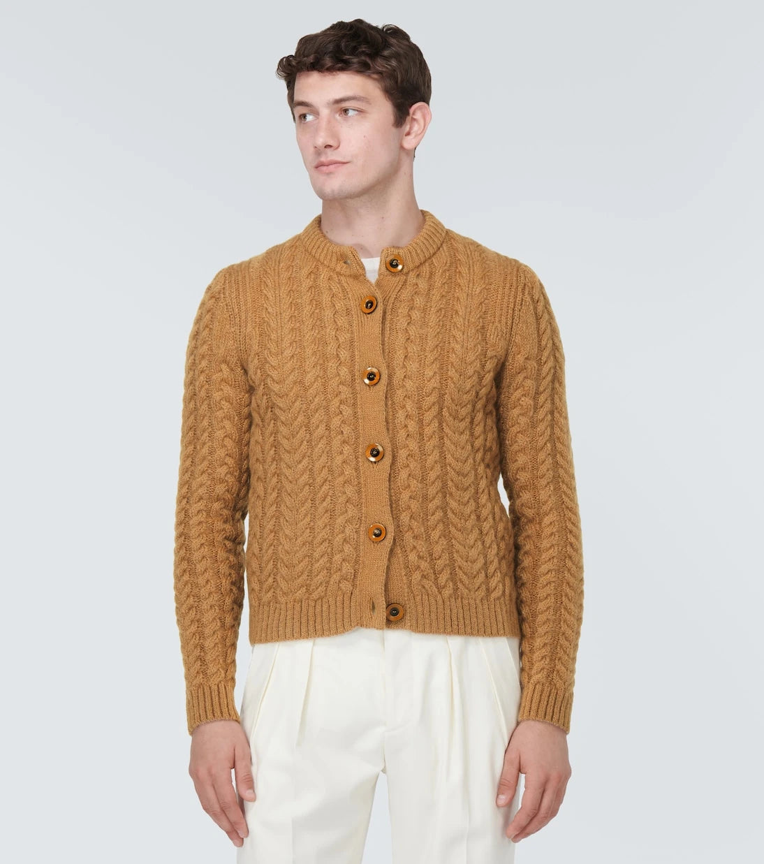 Wales Bonner - Cable-knit mohair-blend cardigan