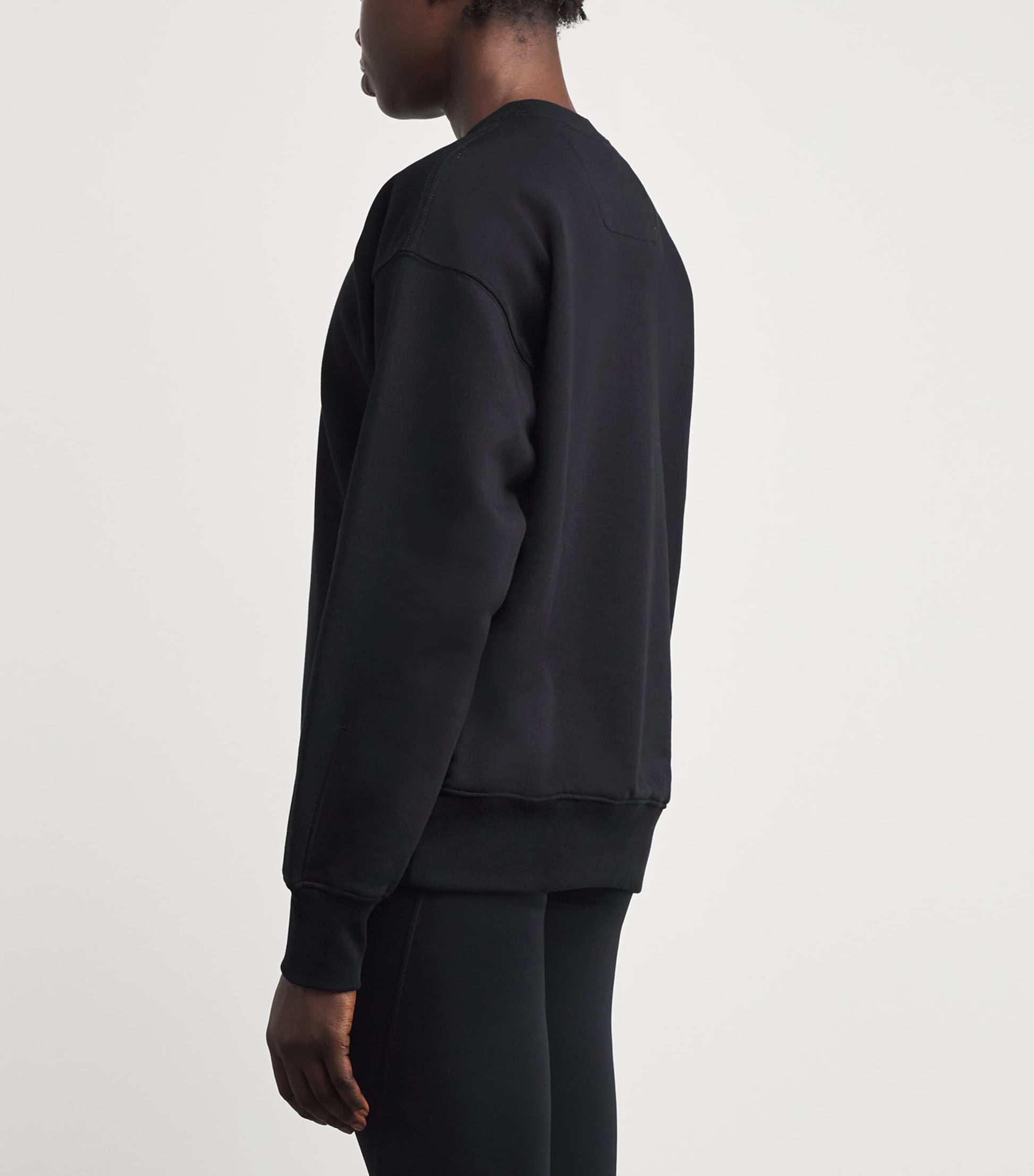 Black Cotton-Blend Club Crew Sweatshirt