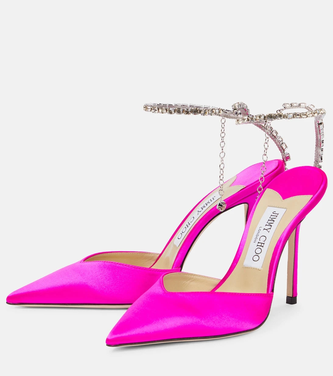 Jimmy Choo - Saeda 100 embellished satin pumps