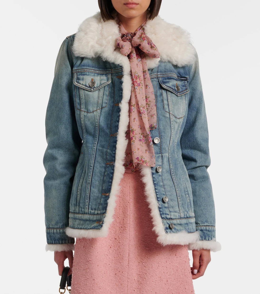 Dolce&Gabbana - Shearling-trimmed denim jacket