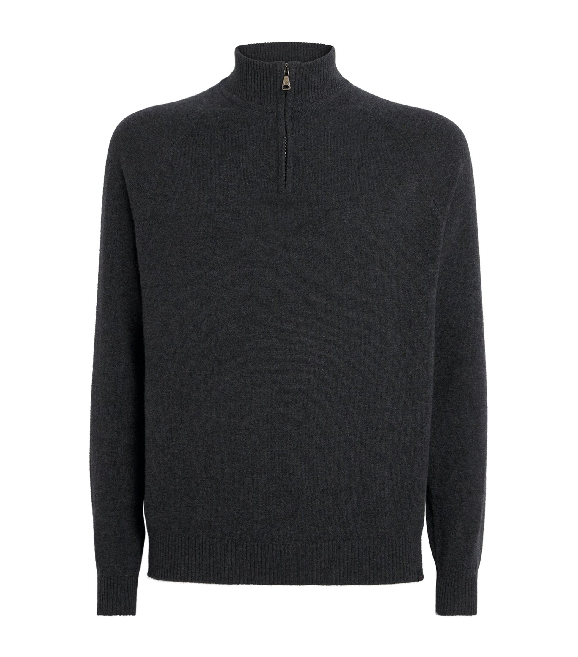 Derek Rose Black Cashmere Half-Zip Finley Sweater