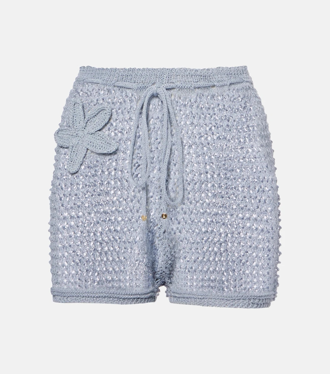 Bananhot - Zorya open-knit lamé shorts
