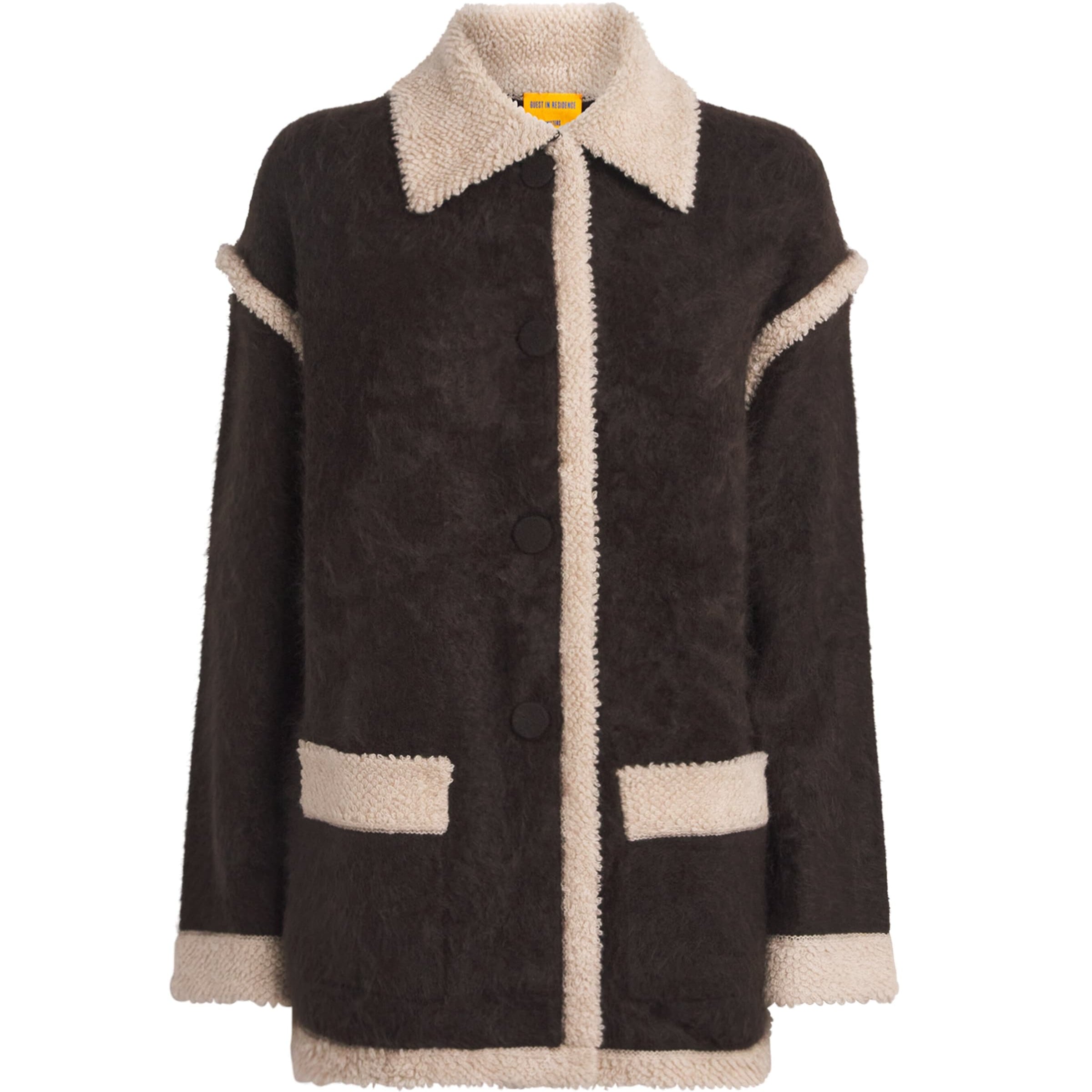 Guest In Residence Brown Cashmere Bouclé-Trim Grizzly Jacket