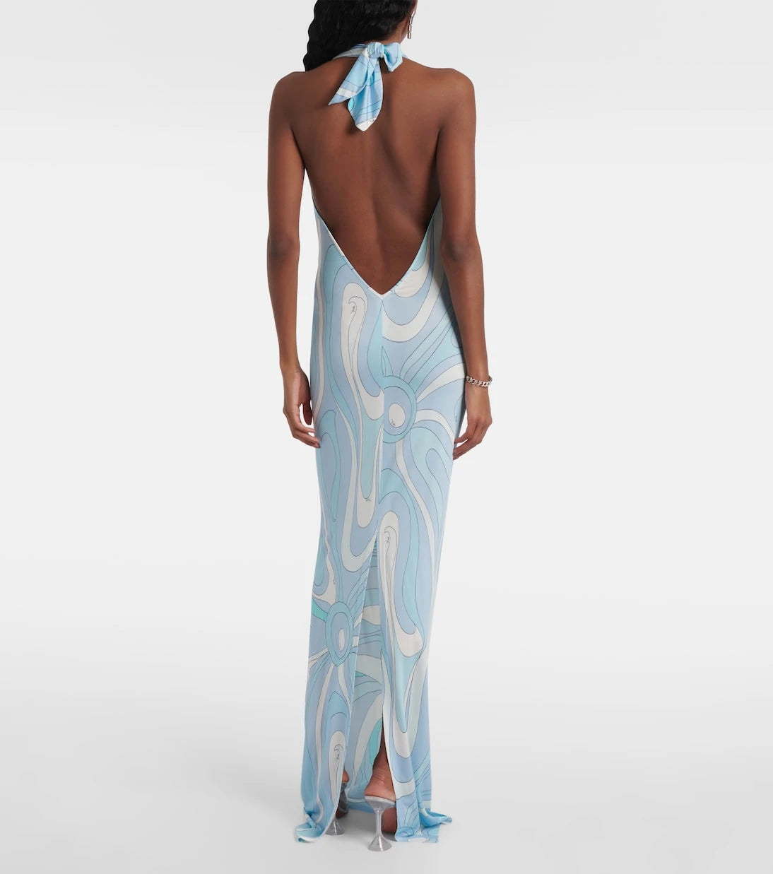 Pucci - Marmo halterneck satin jersey maxi dress