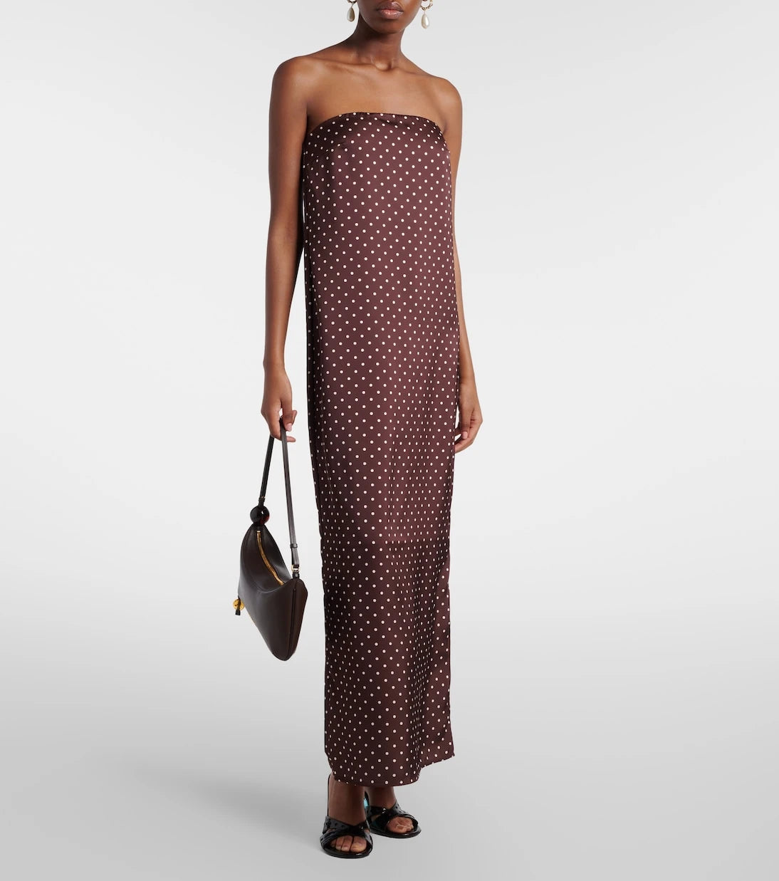 Rotate - Polka-dot satin gown