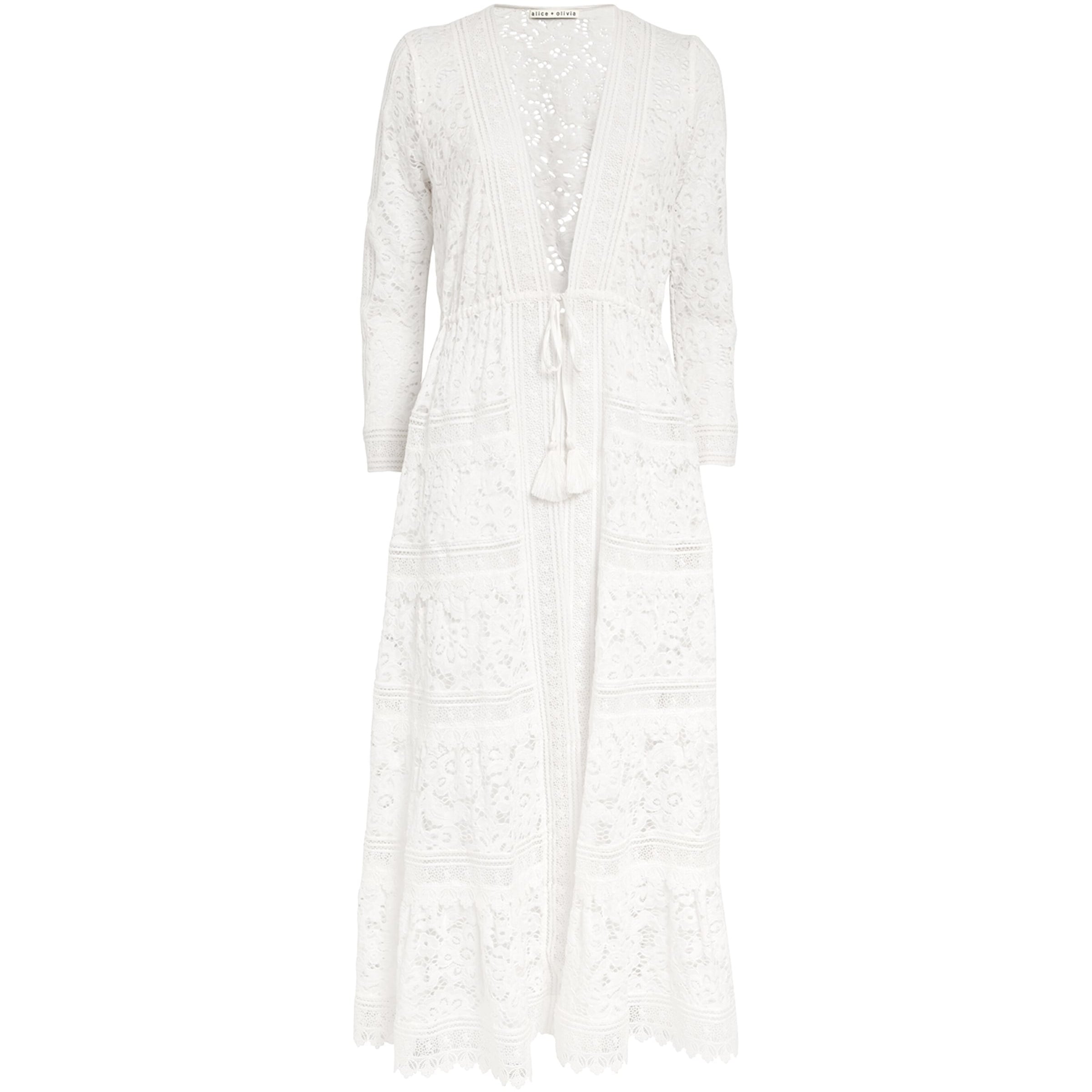 Alice+Olivia White Drawstring Talia Robe