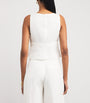 White Linen-Blend Caine Top