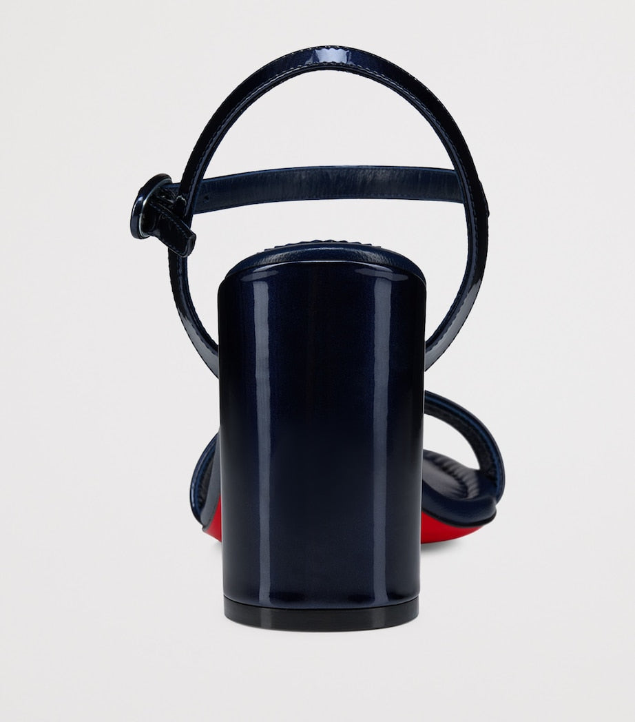 Christian Louboutin Navy Miss Jane Patent Leather Heeled Sandals 85