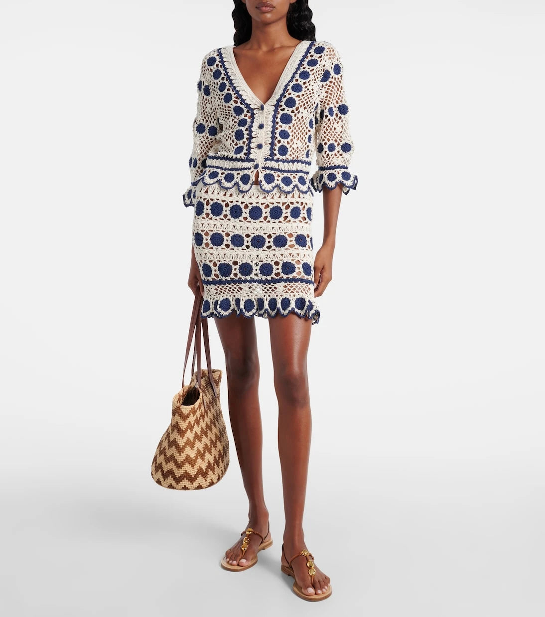 Anna Kosturova - Bouquette crochet cotton cardigan