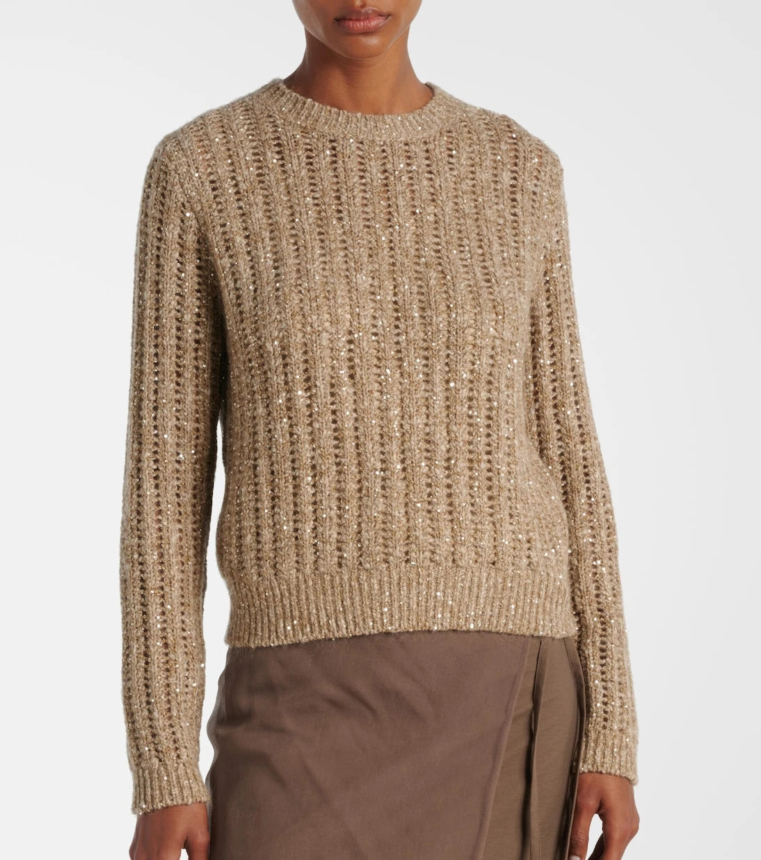 Brunello Cucinelli - Open-knit sequined sweater