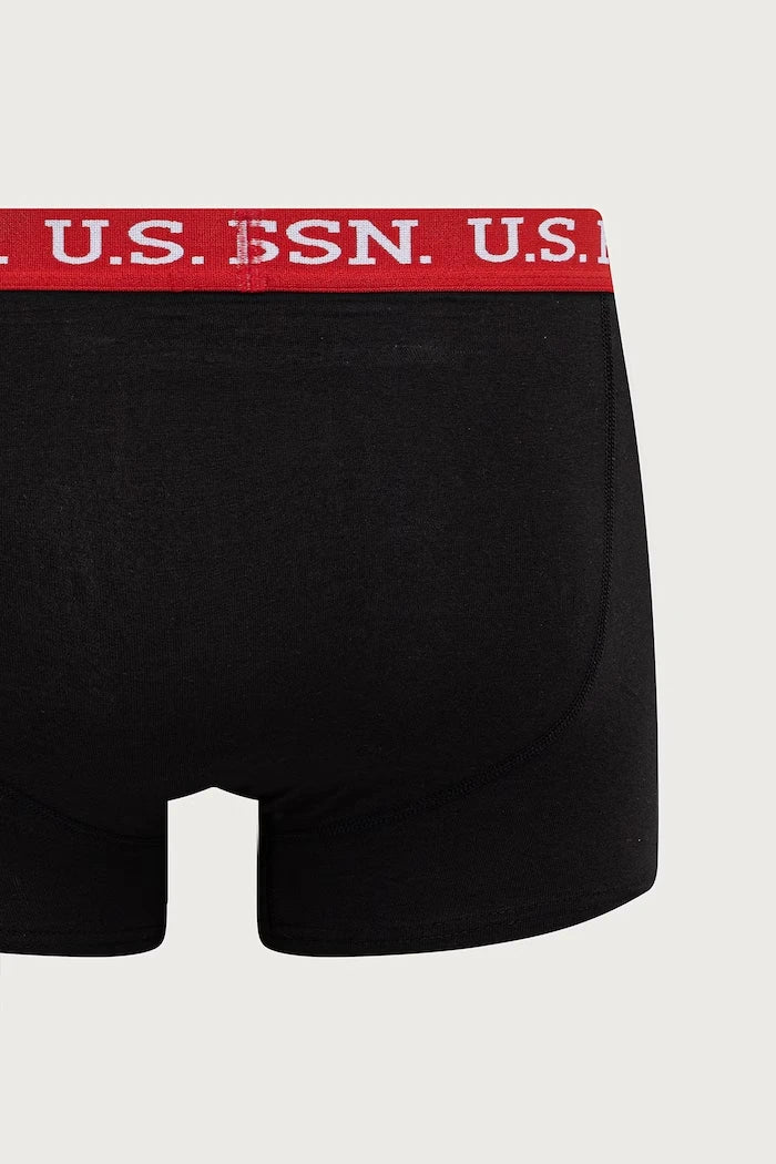 U.S. Polo Assn. erkek pamuklu dar boxer CONTRAST BRAND WAISTBAND 3'lü paket