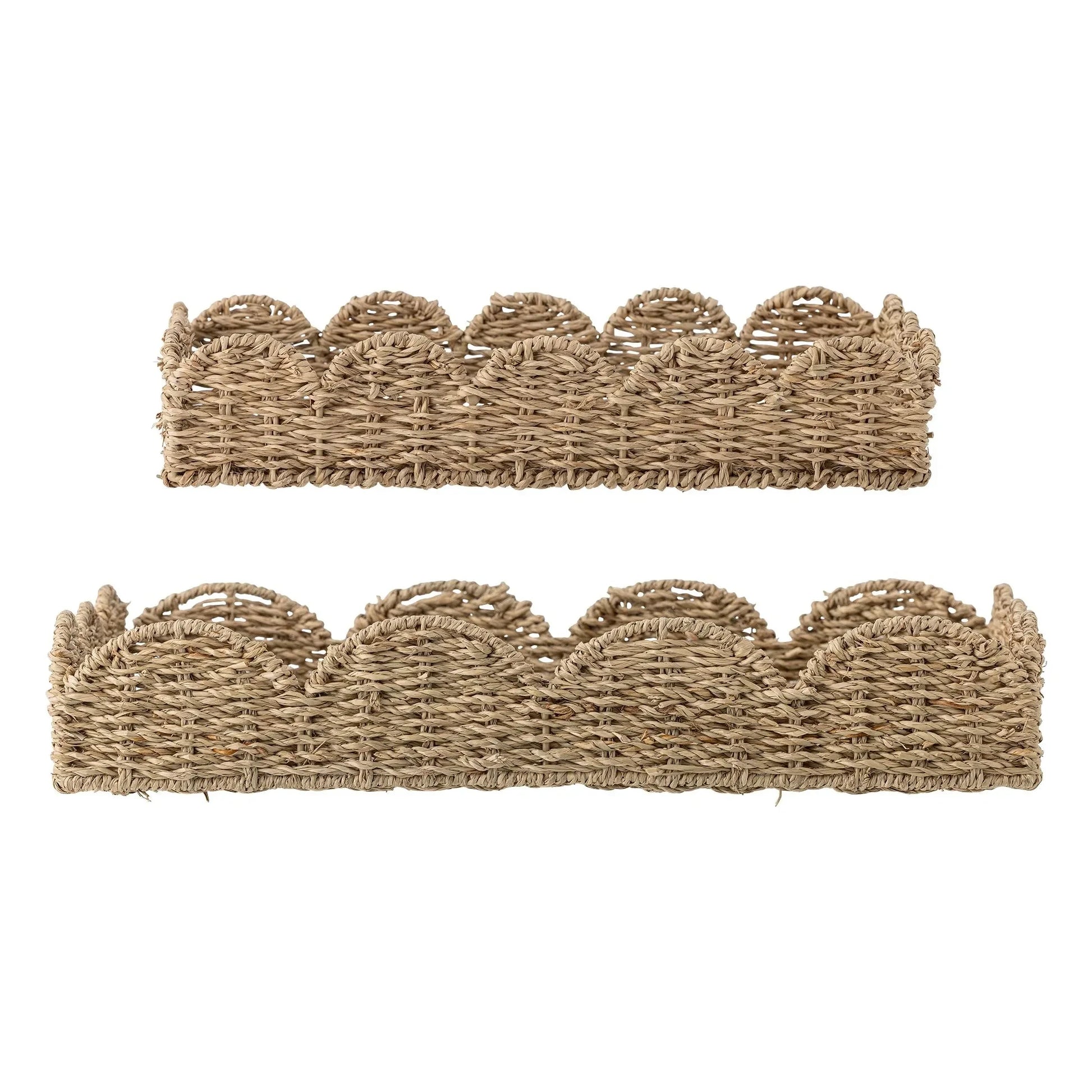 Bloomingville - Brea wicker tray - Set of 2 | Brown